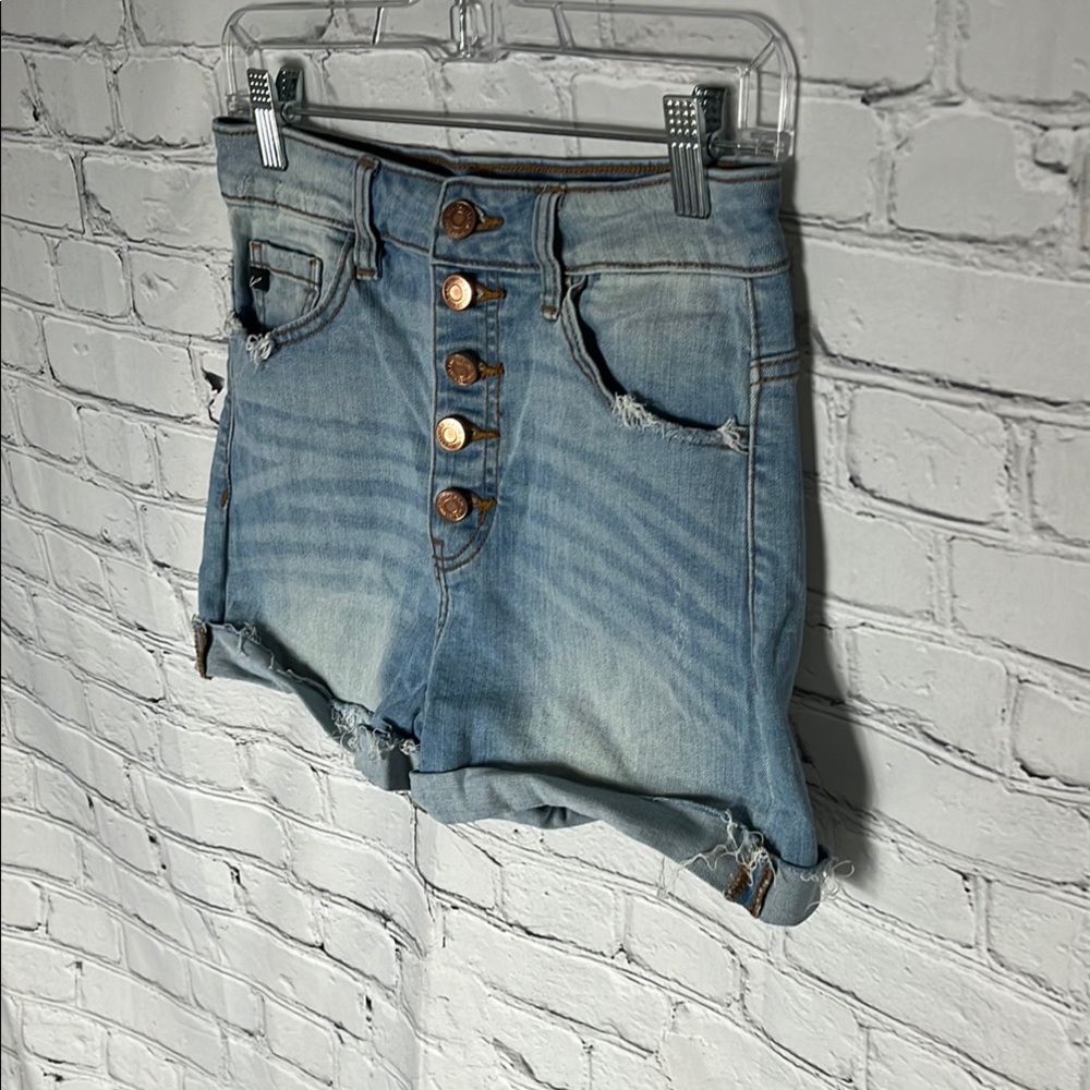 FREE with Purchase KanCan Blue Jean Shorts High-Waisted Distressed - Picture 2 of 6